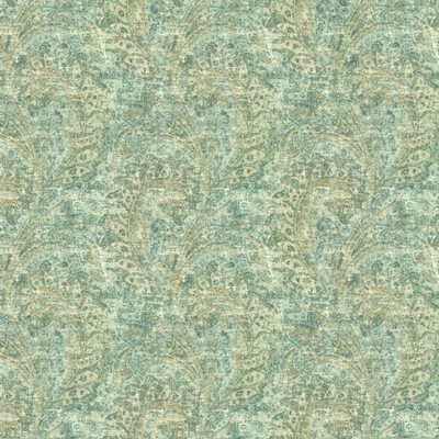 Kasmir Persian Paisley Azure in 1453 Blue Cotton  Blend Fire Rated Fabric Medium Duty CA 117  NFPA 260  Vine and Flower  Classic Paisley   Fabric